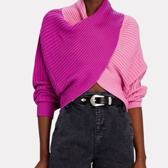 Revolve Amur Milena cropped rib knit sweater XL - Picture 2 of 3